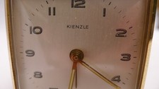 Vintage German Kienzle Alarm Clock Travel Clock Brown/Tan Case Folds up Wind up
