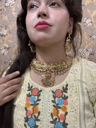 Jadau choker set necklace - , with