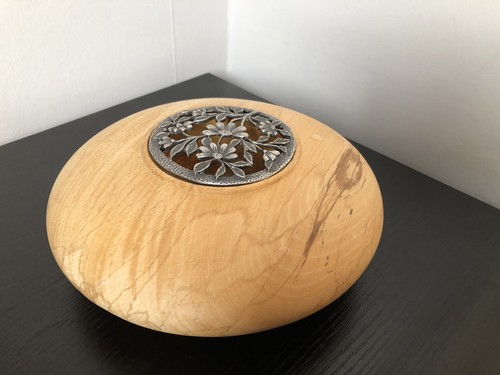 Spalted beech wooden pot - spalted,