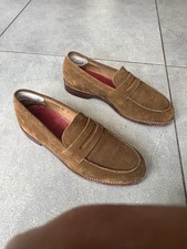 Grenson brown suede penny - brown,