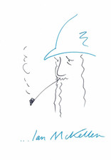 Sir Ian McKellen original signed drawing (Lord of the Rings, Gandalf, X Men)