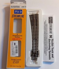 PECO STREAMLINE N GAUGE - SL-E387F CURVED TURNOUT LEFT HAND