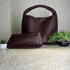 Woven Leather Slouchy Hobo Bag