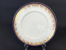 Set of 3 Antique Coalport Bone China Cobalt Blue and Gold Dinner Plates 10 3/4”