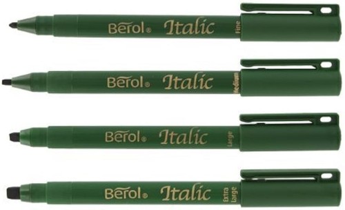 Berol italic black ink fine - berol,