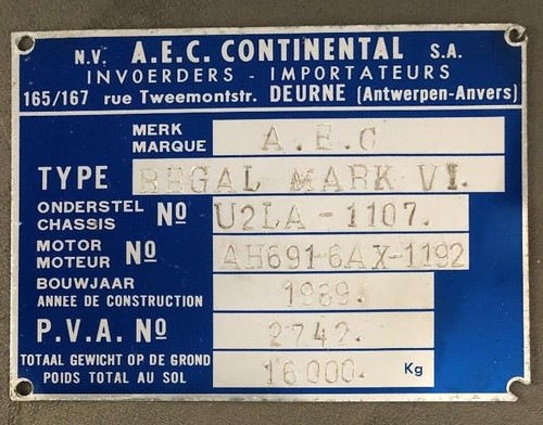 1969 aec continental regal - aec,