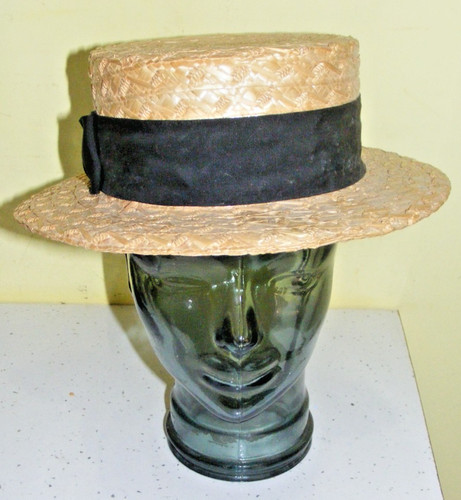 Vintage straw boater hat dunn - vintage,