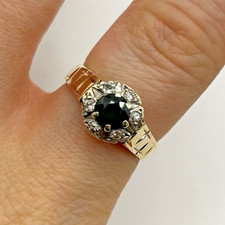 Sapphire & Diamond Ring 9ct