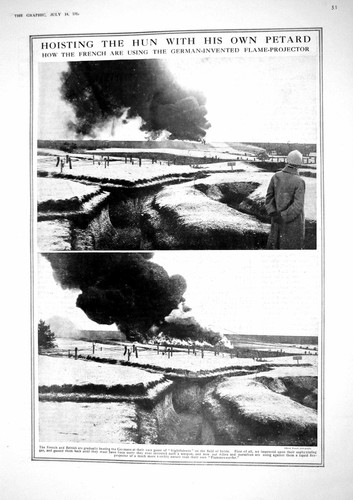 Old print 1917 war - old,