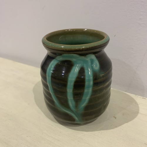 Prinknash pottery vase green - prinknash,