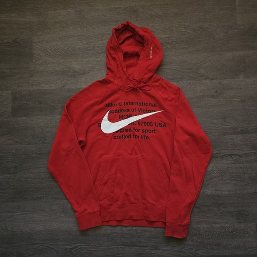 Nike red hoodie big swoosh - nike,