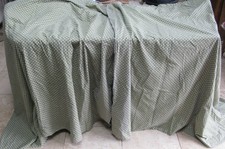 pair of Vintage 1979 Laura Ashley fabric lined curtains green Geometric 142cm L