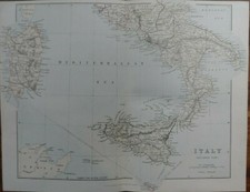 Antique printed map - Italy -