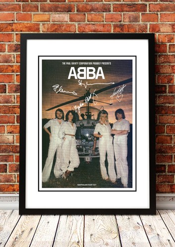 Abba signed framed poster - signed, a4