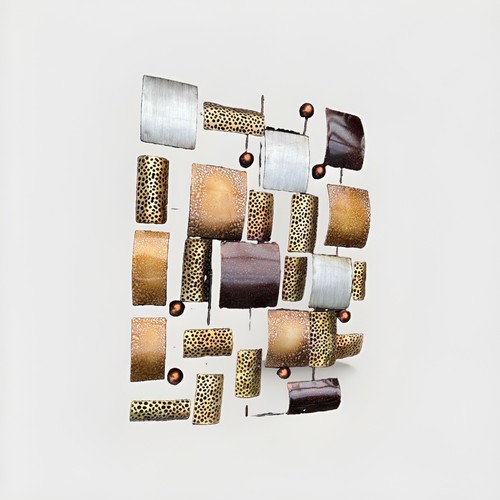 Large silver bronze metal wall - large,