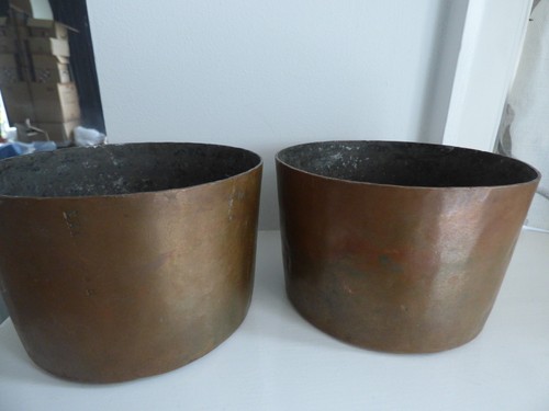 Vintage small copper pots - vintage,