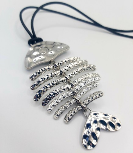 Fish bone pendant necklace - pendant,