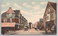 Weybridge, Church Street with Shop Fronts, S Morris & Co, Coloured PC c1908