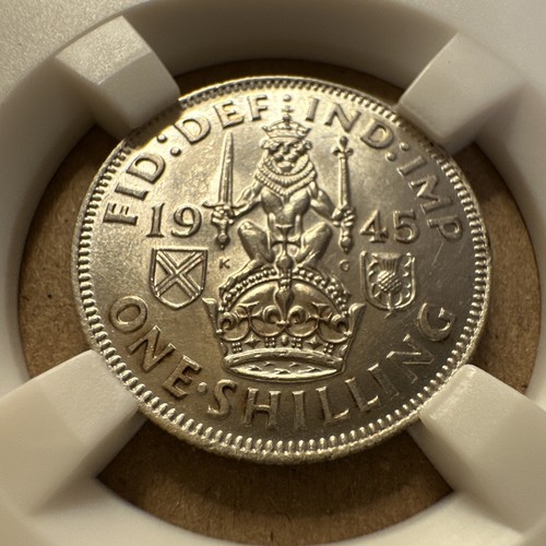 1945 silver scottish shilling - 1945,