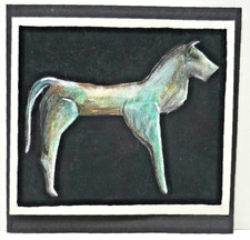 Little coloured crayon drawing of a Greek or Minoan horse by unknown artist