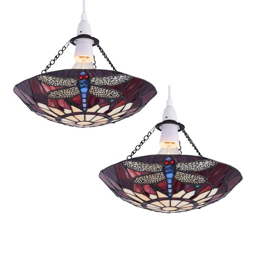 Set tiffany dragonfly red - of, 2