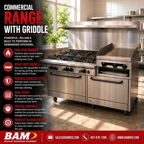 Commercial burner range with - commercial, 6