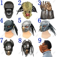 Adult Predator Mask Glove Halloween Cosplay Props Headgear Helmet Latex Costume.