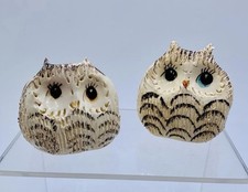 Miniature Owl Figurines By Philip Laureston Made In England Vintage Set Of 2.