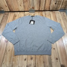 Falke Virgin Wool Grey Long Sleeve Sweater Round Neck Mens Size Medium New £200