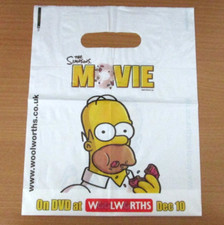 RARE ~ VINTAGE ~ WOOLWORTHS ~ THE SIMPSONS MOVIE ~ DEC 2007 ~ CARRIER BAG