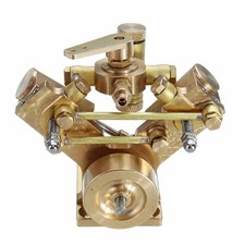 Twin Cylinder Brass Marine Steam Engine V Type Model for Boat or Vehicle