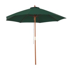Outsunny 2.5m Wood Parasol w/ Vent, Green, Refurbished