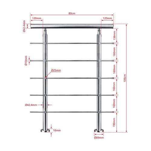 Stainless steel handrails