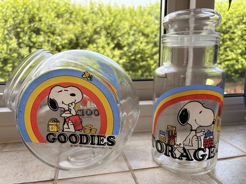 Vintage snoopy storage jars - vintage,