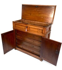 Antique Oak Wooden Architects Plan Map Chest Drawers / Sideboard / Cabinet c1880