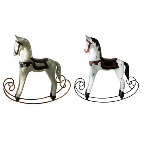 Wooden horse figurine rocking - wooden,