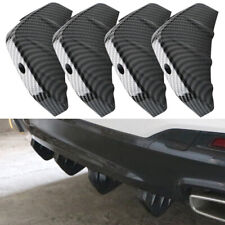 4PCS Carbon Fibre Accessories Car Rear Bumper Lip Diffuser Shark Fins Splitter 
