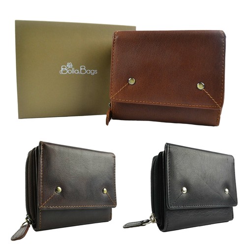 Compact ladies leather - leather, flap