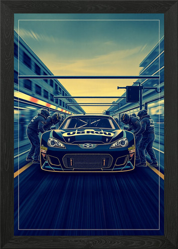 Nascar stock car pit framed - nascar,