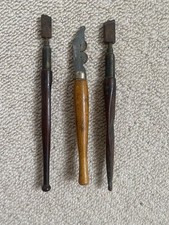 3x Vintage Diamond Tipped Glass Cutters Tools Incl Sharratt & Newth London
