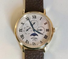 New Gents Rotary Moonphase/ Day-date- Month Quartz Watch BNIB GB05328/01