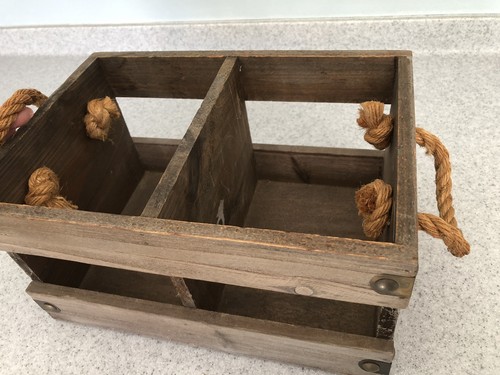 Wooden crate with rope handles - crate,