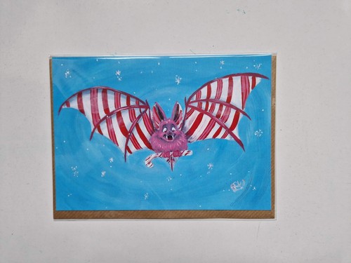 Candy cane bat greetings - bat,