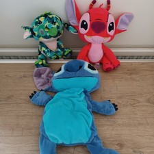 Bundle of 3 Stitch Disney Soft Plush Toys including hot water bottle cover