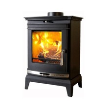 Wood burning log burner - burning,