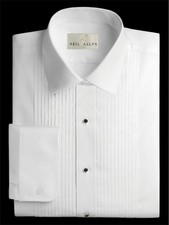White Laydown Collar  Pleated