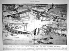 Old 1918 British War Aeroplanes Beatty Biplane Triplane Scout Bristol 0 20th