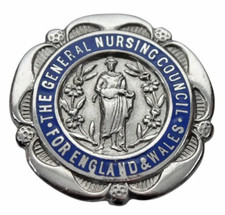 The General Nursing Council For England Wales 1951 Nurses Enamel Brooch Badge