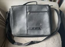 MontBlanc Black Leather Bag Briefcase Laptop Bag Travel Bag