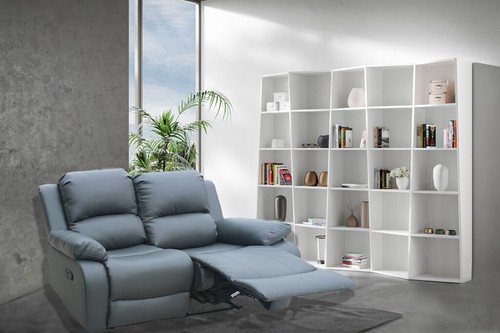 Grey two seater sofa recliner - grey,